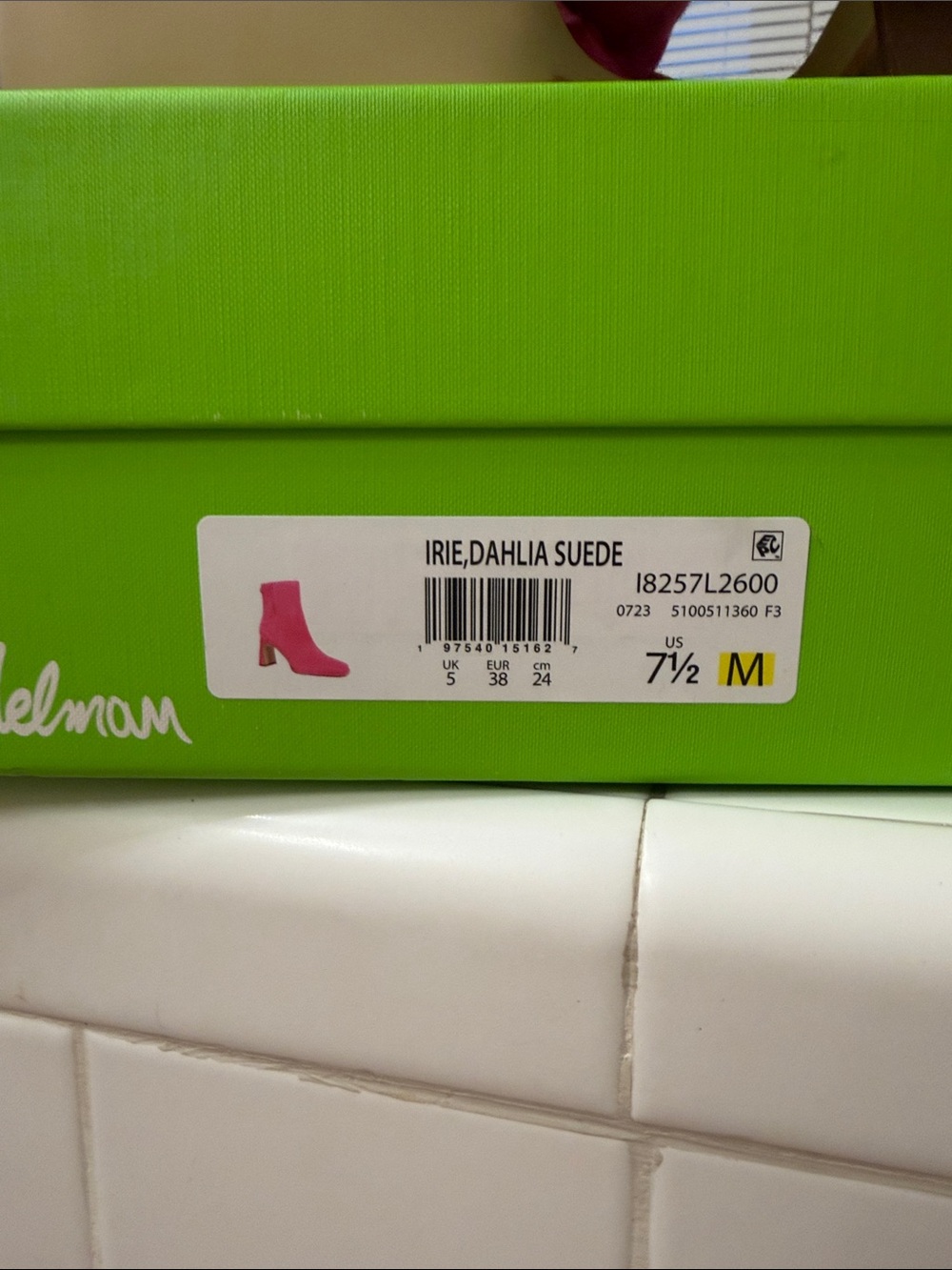 Sam Edelman Fuchsia Suede Ankle Booties with Block Heel - Picture 6 of 6